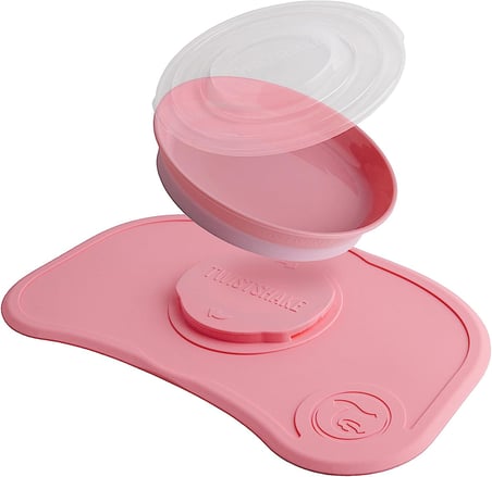 Vakumlu Bebek Çocuk Tabak ve Mama Altlığı Seti Pembe