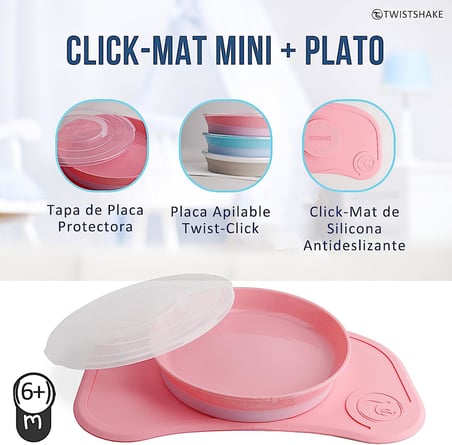 Vakumlu Bebek Çocuk Tabak ve Mama Altlığı Seti Pembe