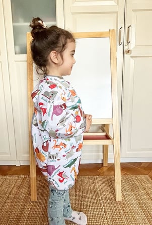 Sıvı Geçirmez Uzun Kollu Çocuk Mama Önlüğü, Etkinlik ve Aktivite Önlüğü (3-6 Yaş)