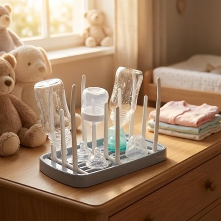 Katlanabilir ve Taşınabilir Bebek Biberon Kurutucu – Seyahat Tipi Biberon, Emzik ve Aksesuar Süzgeci – BPA İçermez Kompakt Tezgah Üstü Kurutma Rafı – 25 cm Mavi