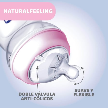 Natural Feeling PP Biberon 250 ML, 2AY +, PEMBE