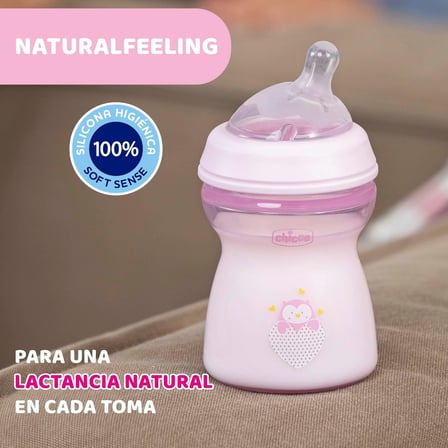 Natural Feeling PP Biberon 250 ML, 2AY +, PEMBE
