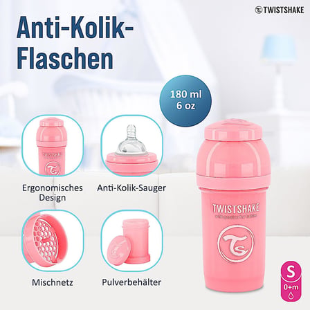 Anti-Kolik Bebek Biberonu Pembe 0+ Ay 180 ml