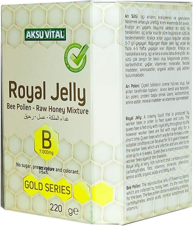 AksuVital Arı Sütü Bal Polen (B) 7.000 Mg - Çocuk 1 Paket (1 x 7000 g)