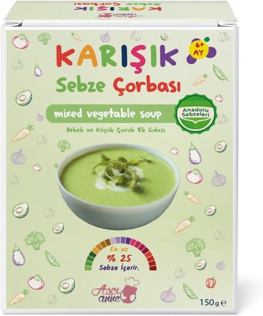 Aşçı Anne Karışık Sebze Çorbası - 6 + Ay