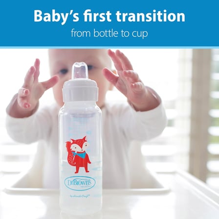 8 oz/250 ml PP Dar Ağız + Sippy Biberon Bardak, Tilki, Tekli Paket
