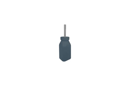 OiOi Hüp + Up -Şişe + Pipet - Deep Blue/Powder Grey