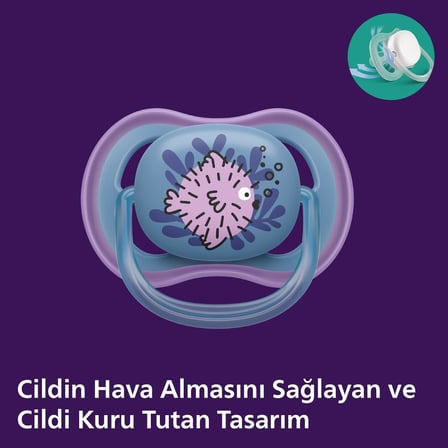 Philips Ultra Air Emzik, Kız Bebekler için 6-18 Ay, 2’li Paket, Ortodontik Silikon, Geniş Hava Delikli, Mikrodalga Sterilize Edilebilir, BPA İçermez, Taşıma Kutulu, SCF085/61
