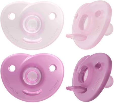 Philips Soothie Emzik, 0‑6 Ay Kız Bebekler için, 2’li Paket, Ortodontik Silikon, BPA İçermez, Tek Parça Tasarım, Hastane Onaylı, Taşıma Kutulu, SCF099/22