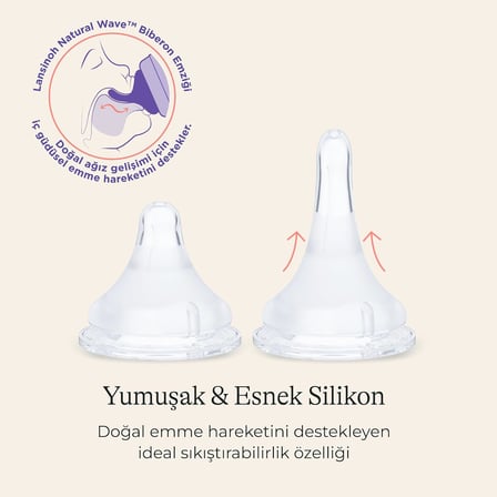 Natural Wave Biberon Emziği Ekstra Yavaş Akışlı (0 Ay)