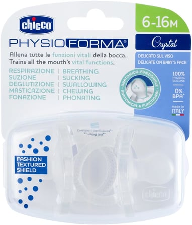 Physioforma Crystal, Emzik, 6-16 Aylık, 2'li, Şeffaf/Beyaz