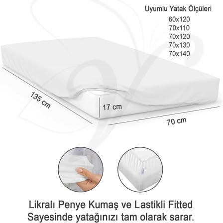 %100 Pamuk Penye, Lastikli Full Kenar Bebek Çarşafı – Oeko-tex Sertifikalı, Yumuşak ve Nefes Alabilir, Organik Pamuk, Anne Yanı, Çocuk Beşik Çarşafı (Pembe)