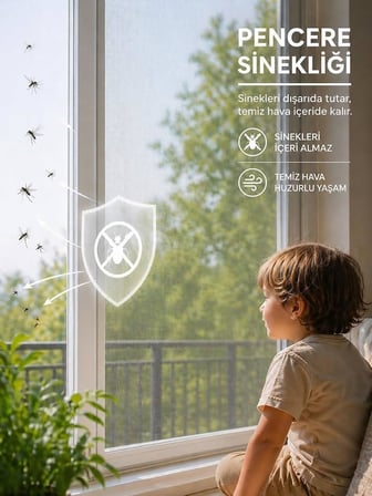 Kupa Tools Hazır Pencere Sinekliği Çift Kanat 1.25mm, 150 cm Cırtlı