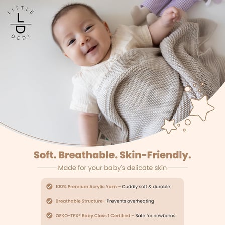 Yumuşak Örme Bebek Battaniyesi 30x40 inç – Yenidoğanlar İçin