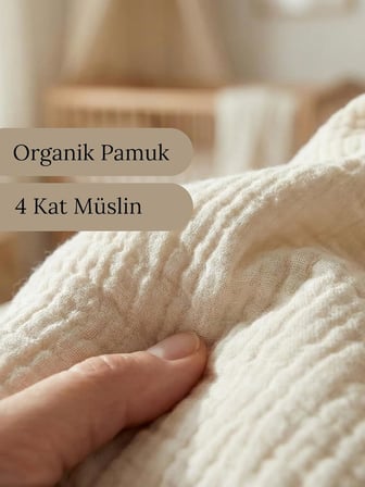 100X100 Cm 9’Lu Muslin Bebek Seti –%100 Pamuk 4 Kat Muslin Battaniye + Yastik Kilifi + 7’Li Bebek Agiz Ve Ter Mendili + Anne Omuz Mendili