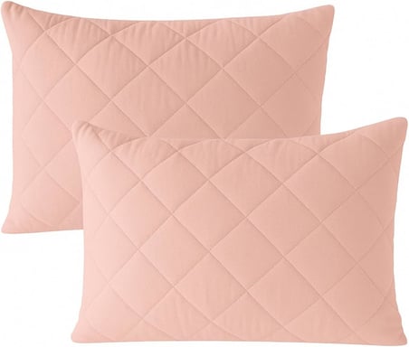 %100 Pamuk Kapitone Yastık Koruyucu Kılıf 2 Adet 50 x 70 (Pudra)