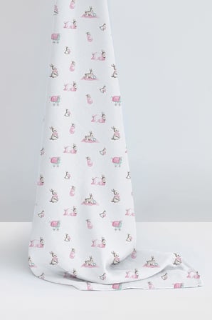 Bébé Lapin Rose Müslin Bebek Örtüsü 100x100 cm%100 Pamuk Pembe