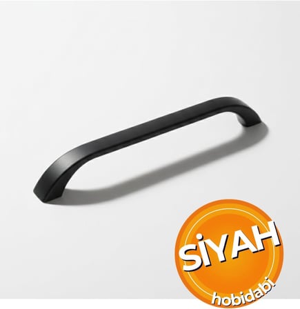 Göksu Siyah Metal Mutfak Dolap Kulpları, Çekmece Kapak Kulbu, Mobilya Kulp (96 mm, Adet, 1)