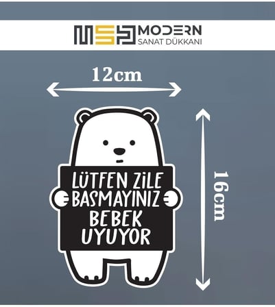 Lütfen Zile Basmayınız - Bebek Uyuyor Ayıcık Sticker