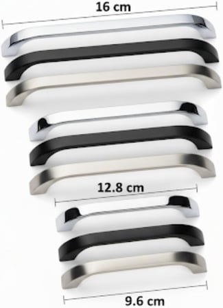 Göksu Krom Metal Mutfak Dolap Kulpları, Çekmece Kapak Kulbu, Mobilya Kulp (160 mm, Adet, 1)