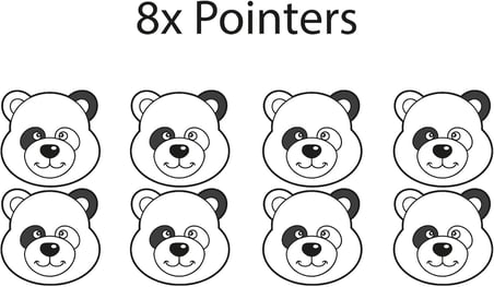 Panda Temalı Çocuk Boy Ölçer Sticker – Siyah Beyaz Minimal Duvar Dekoru