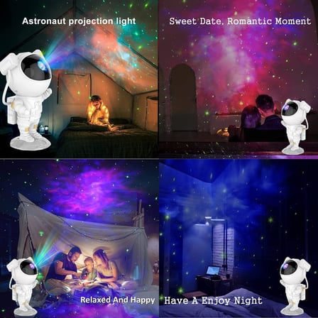 Astronot Galaxy Projektör LED Galaksi Işık Projektörü Çok Renkli Nebula Galaksi Yıldızlı Gece Işığı Uzaktan Kumandalı Projektör USB Planetaryum Projektörü Hediyelik Eşya
