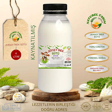NATUREL JERSEY İNEK SÜTÜ KAYNATILMIŞ ( 4 LİTRE )