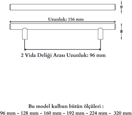 Paslanmaz Metal Kulp, Inox Dolap Çekmece Mobilya Kulbu, TV Ünitesi Yatak Odası Vestiyer Mutfak için (96 mm, Adet, 10)