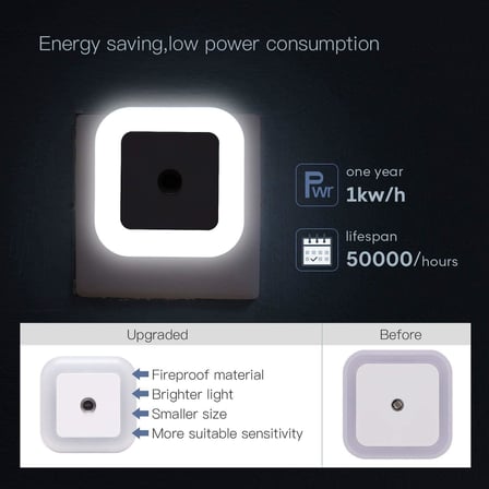 LED Gece Lambası, duvara takılan gece lambası, alacakaranlık sensörlü, 0.5w enerji tasarruflu, koridor, merdiven, mutfak, banyo ve yatak odaları için ideal (6'lı paket)
