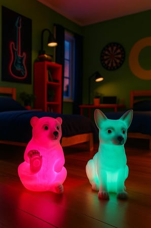 Kutup Ayısı ve Kar Tilkisi RCB renk değiştiren led gece lambası
