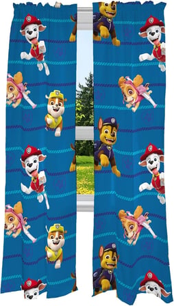 Çocuk Odası Pencere Perdesi Perde Seti, 208 cm x 213 cm, Paw Patrol