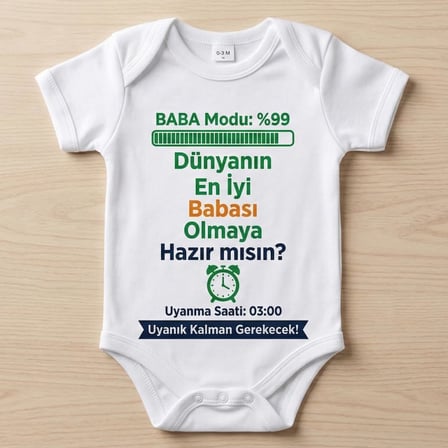 Babaya Hamilelik Müjdesi ve Duyurusu İçin Bebek Zıbın Body%100 Pamuk Hediye Zıbın