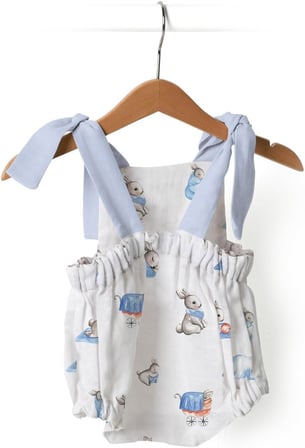 %100 Pamuk Müslin Bebek Tulum - Bébé Lapin BBKTLM-BEL-00006A
