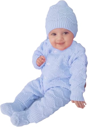 Mavi, Bereli Triko Erkek Bebek Tulumu