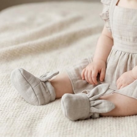 Unisex Bebek Tavşan Kulaklı Müslin Patik Boot
