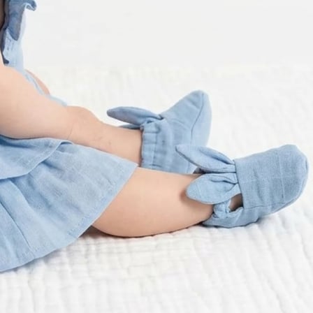 Unisex Bebek Tavşan Kulaklı Müslin Patik Boot