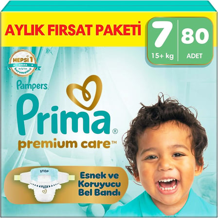 Bebek Bezi Premium Care 7 Numara 80 Adet Aylık Fırsat Paketi