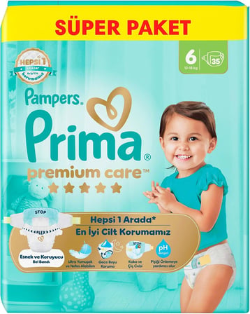 Bebek Bezi Premium Care 6 Numara 35 Adet Ekonomik Paket