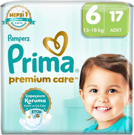 Bebek Bezi Premium Care 6 Numara 17 Adet