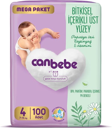 Bebek Bezi 4 Beden (7-14 kg) 100 Adet