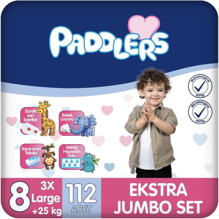 Bebek Bezi 8 Numara XXX-Large (25+ Kg) 112 Adet – Ekstra Jumbo Set