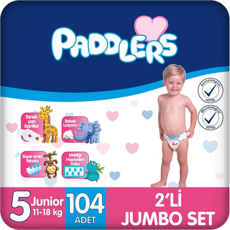 Bebek Bezi 5 Numara Junior (11-18 Kg) 104 Adet – 2’li Jumbo Set
