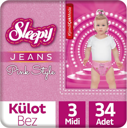 Pink Jeans Külot Bez 3 Numara Midi 34 Adet