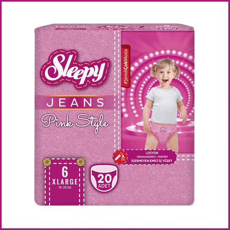 Pink Jeans Külot Bez 6 Numara Xlarge 20 Adet