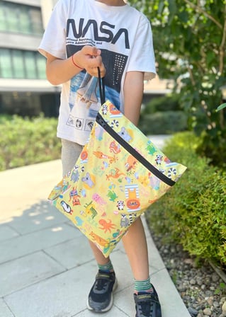 2 Adet, 37 x 30 Cm, Mom ve Summer Desen, Sıvı Geçirmeyen Çok Amaçlı Çanta, Ekonomik Set, Yıkanabilir, Fermuarlı Tote Bag