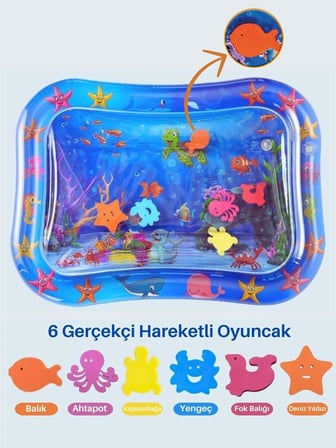 Bebek Su Oyun Matı, Tummy Time Aktivite Matı, Oyuncak Güvenliği TEST RAPORLU