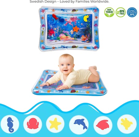 Bebek Su Oyun Matı (Tummy Time) – Test Raporlu, Sızdırmaz ve BPA’sız