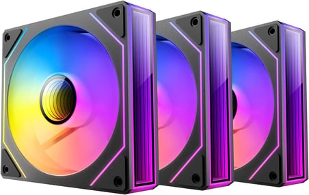 Vision 120 Reverse ARGB, 3x120mm PWM Ters Fan, Infinity Mirror, 37.2 CFM, Hydraulic Bearing, 4-Pin, Kasa Fanı 3'lü Paket