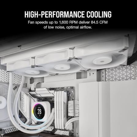AF140 Elite 140mm PWM Kasa Fanı, Sıvı Dinamik Rulman, AirGuide Teknolojisi, Sıfır Devir Modu - Beyaz (CO-9050144-WW)