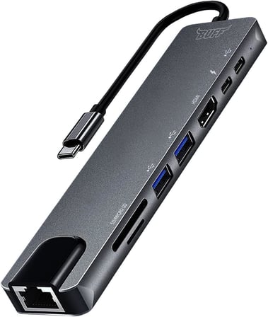 Type C USB 8 in 1 Hub Çoklayıcı Adaptör USB 3.0, HDMI, USB C, SD, Ethernet